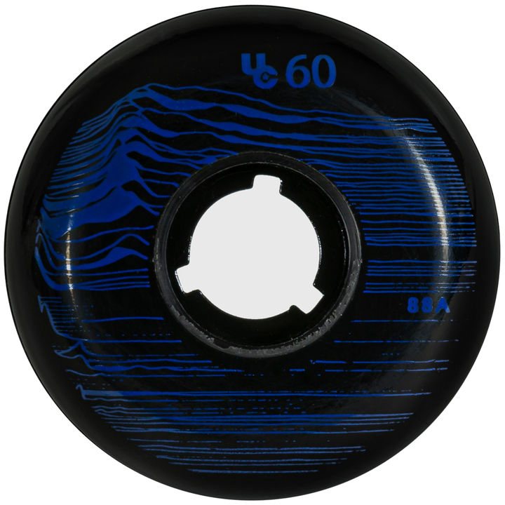 black and blue underCover aggressive wheel for inline skating Cosmic Pulse 60mm diameter 88A durometer